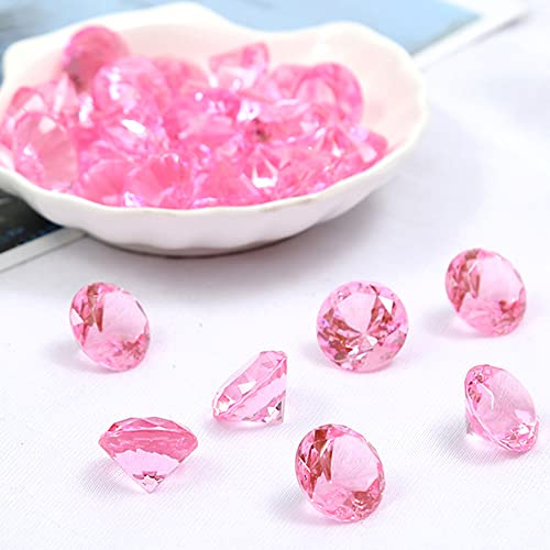 Duories 120 Stück Acryl Diamanten Dekosteine,Acryl Diamant Edelsteine Streudeko Tischdeko Acrylschmuck für Hochzeit Geburtstag Weihnachten Party Vasenfüller Piratenparty Schatzsuche Dekoration,Rosa