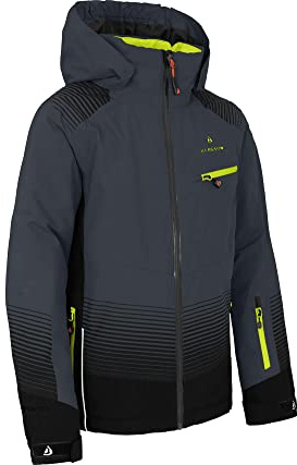 Bergson VEIKO | Kinder Skijacke, warm, funktional und stylisch - die perfekte Skijacke für Junge Abenteurer!, Ebony [949], 152 - Kinder