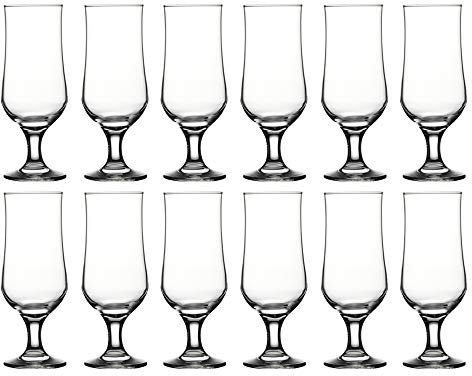 Queensway Home & Dining 385ml Stemmed Beer Glass Set 6 Tulip Pilsner | Comfortable Grip, Suitable for Home Bars, Pubs, Restaurants, Celebrations and Everyday Entertaining