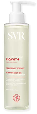 SVR - Cicavit+ Gel Moussant - Nettoyant assainissant apaisant ultra-doux - Pour peaux irritées, abîmées, fragilisées - Sans parfum, sans savon, 89% d'origine naturelle - 200 ml