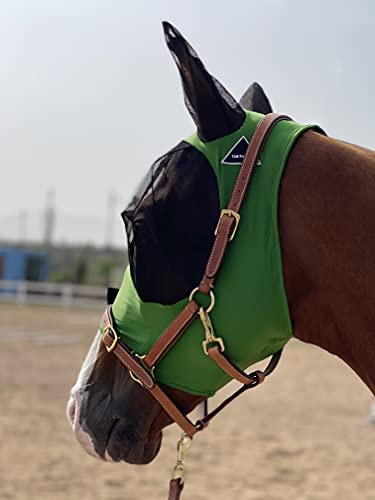 TGW Riding Super Fit Pferdefliegenmaske Pferde Fliegenmaske Horse Fly Mask (L, Hunter Green)