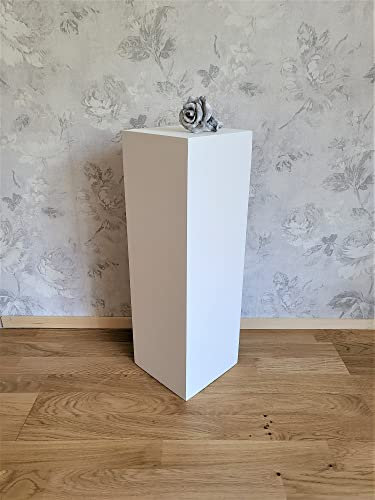 Wolkenstube Columna decorativa blanca, base de galería blanca, columna, pedestal (70 x 20 x 20 cm)