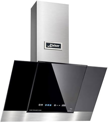 Kaiser AT 8438 F Eco | Grand Chef 80cm Cooker Hood | Black & Silver Wall Mounted Chimney Kitchen Extractor Fan