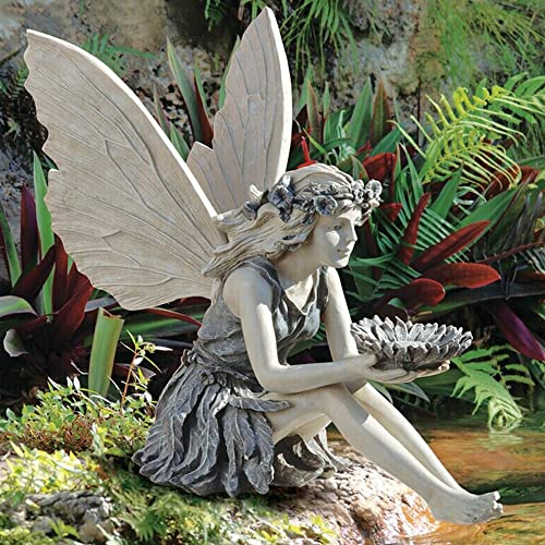 MINGZE Seduto Fatina Magica Decorazione, Elfi Seduti Statuetta Giardino Resina Statua Di Elfo Artigianato Fatate Decorativa Paesaggistica Cortili Statua Dell'elfo