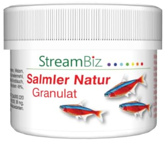 StreamBiz Salmler Natur Granulat - 40g für tropische Zierfische, Insektengeschmack, 40g