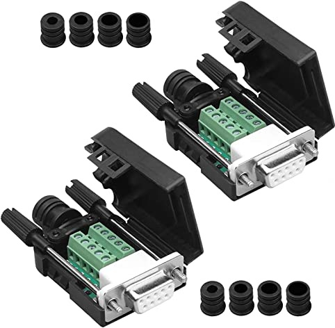 Harrisen Lötfreier DB9 RS232 D-SUB Buchse Serieller Adapter, 2 Stück