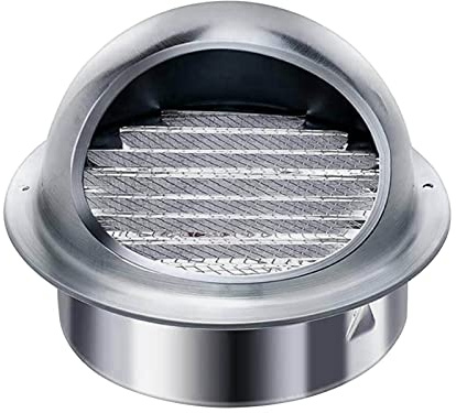 Wall Air Soffit Vents, Air Ventilation Outlet Hood Built-in Screen Mesh, Maintain Indoor Air Circulation, 304 Stainless Steel Round Wall Vent Outlet Cover For Flats, Apartment, Home Decor ( Color : Si