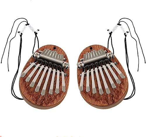 Oikabio Kalimba Lot de 2 piano à pouce 8 tons Mini piano à doigts Kalimba Piano à pouce pour enfants et adultes Accessoires