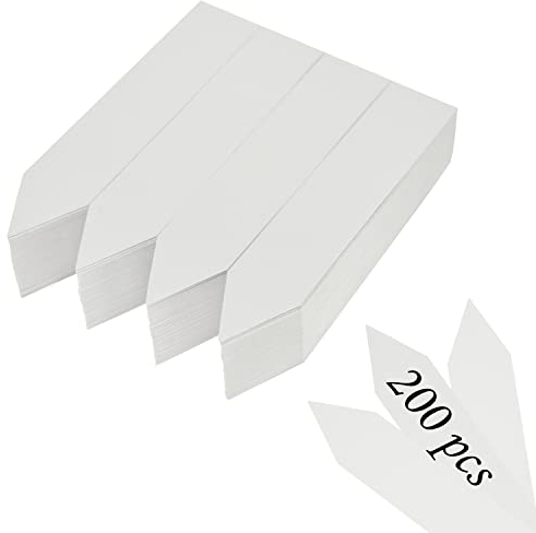 Lot de 200 étiquettes en plastique pour plantes,Étiquette Plante Plastique, Étiquettes Pieu Jardin Imperméables Blanches Étiquettes de Signe pour Graines D'herbes 10 X 2 cm (W)
