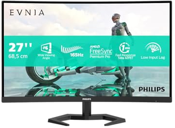 PHILIPS Monitors Evnia 27M1N3200ZS - Monitor da Gaming FHD da 27 Pollici Height Adjust, 165 Hz IPS, 1 ms MPRT, FreeSync Premium, G-Sync comp, 1920x1080, HDMI, DisplayPort, Nero