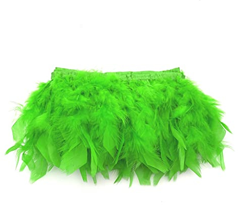 Lime Green 4-6inch 2yard Turkey Feather Fringe Trim for Dress Sewing Crafts Costumes Accessories Party Supplies Festival Decoration