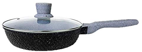 Stekpanna med stenbeläggning Premium Non Stick Anti-skållningshandtag, Lämplig för alla hällar inklusive induktionsstekpanna (Storlek: 28CM) () interesting