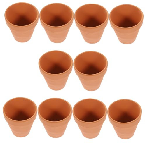BESPORTBLE 10piezas Macetas De Cerámica Roja Orificio De Drenaje para Suculentas Jardinera Práctica