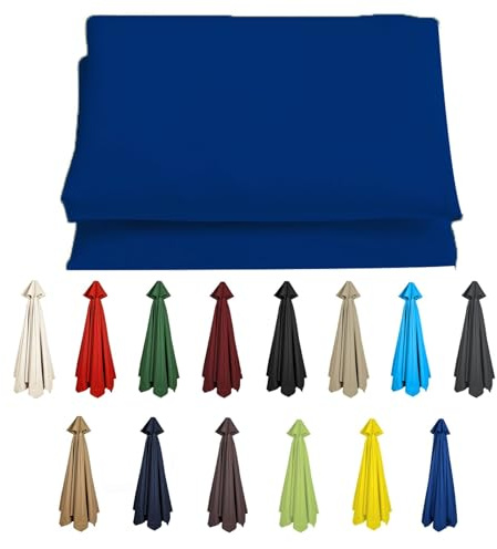 GZDXBF Ersatz-Bezug Für Sonnenschirm 200/270/300cm, Gartenschirm Stoff Ersetzen Anti-Ultraviolett Sonnenschirmbezug, 8 Streben/6 Streben(Color:Royal Blue,Size:6ribs-2m(6.5ft))
