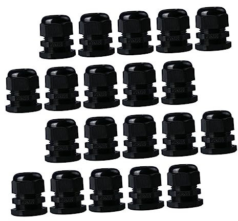 DOITOOL 20pcs Cable Joint Cable Glands Joints for Outdoor Socket Box Cord Grip Nylon Material