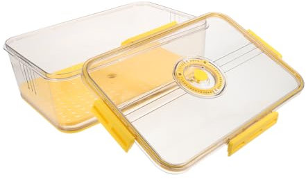 Mikinona Bread Bins for Kitchen Crisper Box Airtight Bread Storage Container Timer Lid Food Serving Bowl Lids