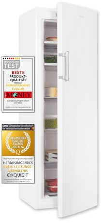 Exquisit Gefrierschrank GS271-NF-H-040E weiss | No Frost | Nutzinhalt: 204 L | Temperaturregelung | Alarm