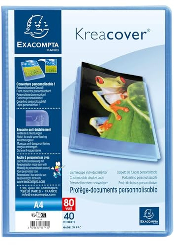 Exacompta 10 Sichtbücher Kreacover Chromaline A4 60 Hüllen blau