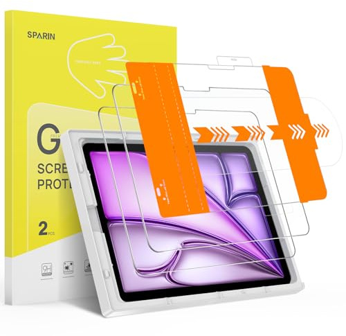 SPARIN Panzer Schutz Glas für iPad Air 13 Zoll M4/M3/M2, 2 Stück | Auto-Installation, Schutzfolie für iPad Air 13 2026/2025/2024, Anti-Kratzen, Anti-Bläschen, HD-Klar