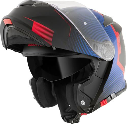 Bogotto H271 Wayke Klapphelm, schwarz matt/rot/blau, L