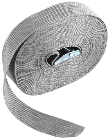 ieron Spännband, takräckesremmar Heavy Duty med Quick Release Cam-spänne Rostsäkert för motor/bil/cykelställ, 8m x 2,5cm Grå