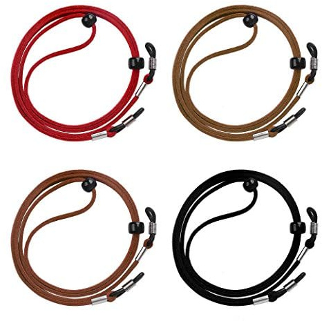 Tunejoy Brillenbänder 4 Stück Brillenband Einstellbarer Anti-Rutsch Eyewear Strap für Sport und Outdoor Passend für die meisten Brillen