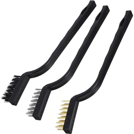 Alipis Ensemble de 3 Brosses Métalliques en Laiton et Acier Inoxydable avec Manche Ergonomique pour Nettoyage la Cuisine et Détails Automobiles Graisse Tenace