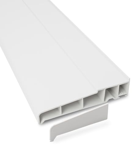 150mm uPVC Window & Door Sill (with End Caps) - White/White, 1.35m