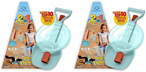 Schildkröt 2in1 Beach Toy Set | Innovatives Strandspielzeug mit Schaufel und Kescher | doppelter Spielspaß & viele Spielmöglichkeiten für Kinder (Packung mit 2)