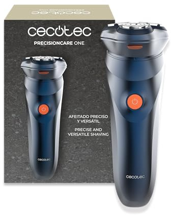 Cecotec Elektrisk rakapparat PrecisionCare One. Dubbla ringblad i rostfritt stål, 75 minuters batteri, IPX7, simhuvud, självslipande, laddningspåminnelse + lås, halkfritt handtag, konturtrimmer för