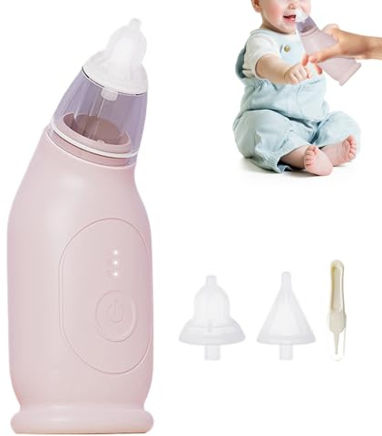 Aspirador de nariz portátil, aspirador eléctrico para niños, limpiador nasal de succión fuerte, herramienta de eliminación de moco y moco, dispositivo de cuidado fácil, suministros para padres para