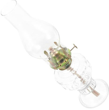 BESTOMZ Antike Petroleumlampe aus Glas und Eisen Dekorative Öllampe mit Lichtdurchlässigkeit 150-250ml Fassungsvermögen für Notfälle und Stimmungsvolle Raumbeleuchtung