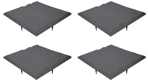 KUIDAMOS Trampolino con Picchetti da Terra Decorazione da Giardino Decorativa in Resina Resistente Alle Intemperie per Uso Esterno 4 unità (Grigio)