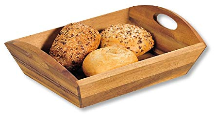 KESPER 63820 Brot- & Aufbewahrungskorb aus Akazienholz 31,5 x 23 x 9 cm/Brotkorb/Obstkorb/Servierkorb