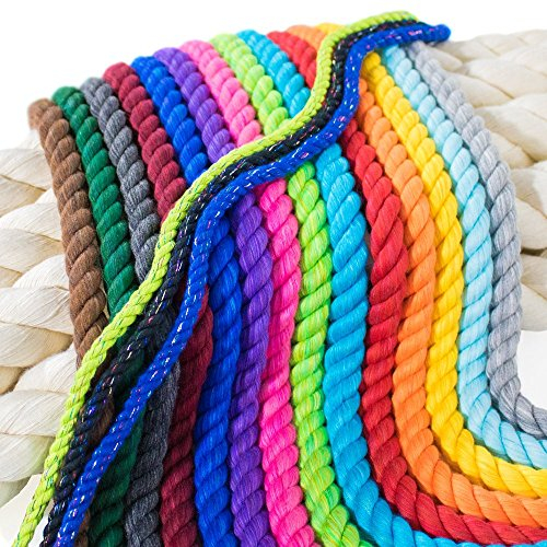 Paracord Planet Twisted Cotton Rope - Choose from 5 Sizes & 24 Colors - Lengths Range from 10'-100' Hanks & 300'-600' Spools