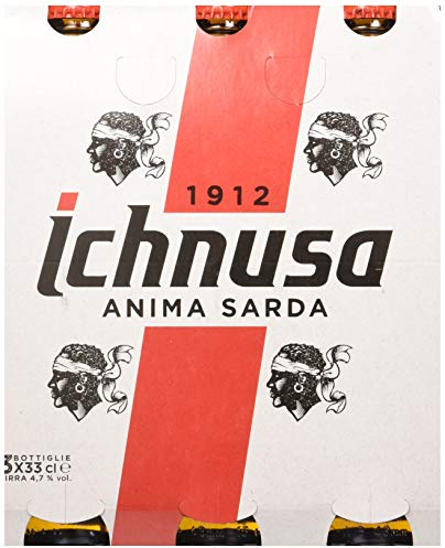 ICHNUSA Set mit 8 Bierflaschen 33 x 3 cm, Glas, alkoholisches Getränk, mehrfarbig, 330 ml (8 Stück), 8 Stück