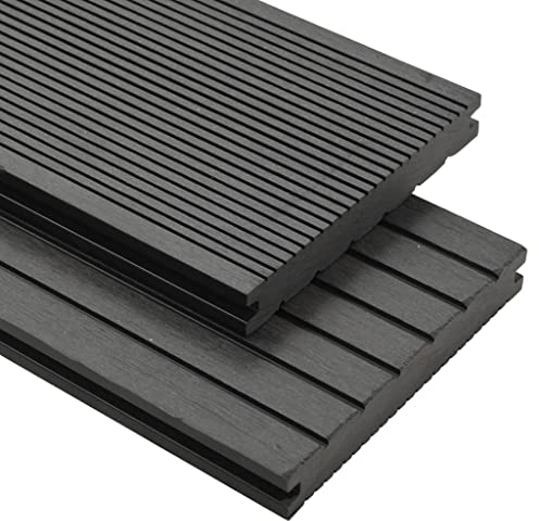 vidaXL WPC Terrassendielen Massiv 10m² 4m 20mm Grau Komplettbausatz Holz Diele