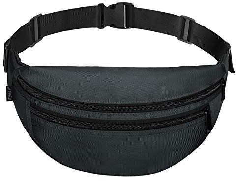 RYACO Bauchtasche Gürteltasche für Damen und Herren, Hüfttasche Stylisch Handytasche Tasche Reise Wandern, Wasserdicht Hip Bag Laufgürtel für Running, Reise, Sport & Alle Outdoor Aktivitäten Grau