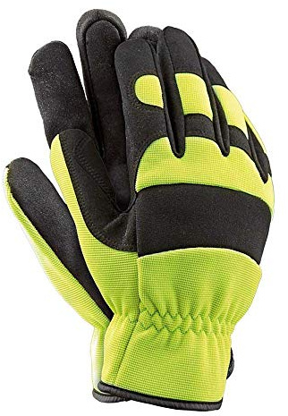 Reis Rmc-Mechanic_L Mechanics Gloves Schutzhandschuhe, Gelb-Schwarz, L Größe, 12 Stück