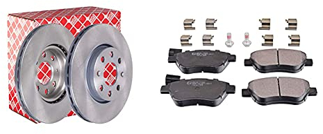 febi bilstein 28177 Bremsscheibensatz, 2 Bremsscheiben & 16876 Bremsbelagsatz mit Anbaumaterial, 1 Stück