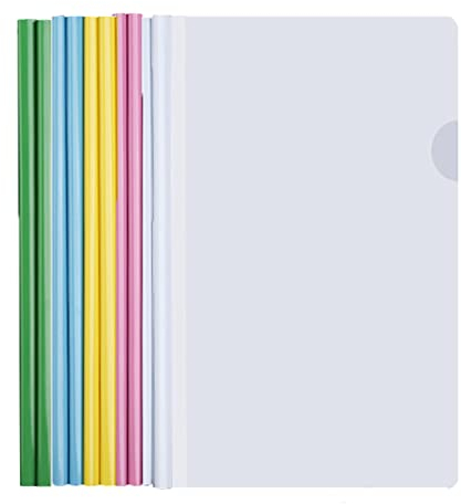 10pcs A4 Sliding Bar Binder, A4 Transparente Dokumentenordner, Schiebestab Datei Ordner, Bericht Abdeckungen Ordner mit U Schiebe Bar für Klassifizierung Schulbürodokumenten.Kann 40 Blatt halten (A)
