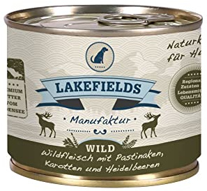 Lakefields MANUFAKTUR Nassfutter MENÜ WILD 59% Fleischanteil für Hunde, Größe:12 x 200 g