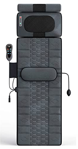 LZTET, Colchoneta De Masaje De Cuerpo Completo, Masajeador De Espalda Shiatsu con Calor Y Colchón De Masaje Vibratorio, Almohadilla De Masaje Para Cama, Masajeador Para Cuello Y Espalda,Deluxe Edition