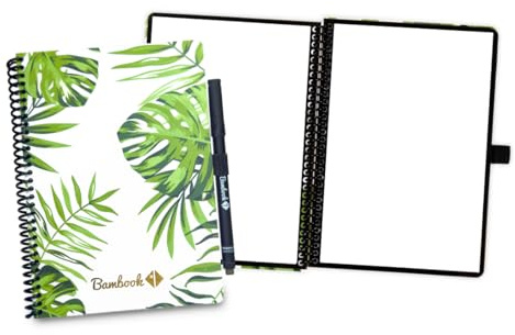 BAMBOOK Tropical Notizbuch - A5 - Blanko, Wiederverwendbares Notizbuch, Notizblock, Reusable Notebook