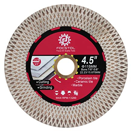 FOCSTOL Diamond Tile Saw Blade - 115mm Cutting Grinding Disc for Porcelain Ceramic Tile Marble Granite Artificial Stone