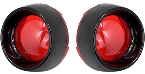 HCmotorku Motorrad-Blinker-Licht-Objektivabdeckung, Bullet-Blende, passend für Harley Touring Road King Street Glide Sportster Softail Dyna 2000–2023, 2 Stück, Hellschwarz und Rot