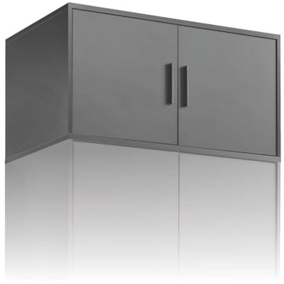 mokebo Schrankaufsatz 'Der Hochstapler' Kleiderschrankaufsatz Schwarz für extra Stauraum und Höhe, kombinierbar mit Kleiderschrank o. Garderobenschrank 'Der Grenzenlose' 90cm Breite, 90x47x58 (BxHxT)