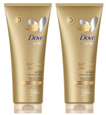 Dove DermaSpa Summer Revived Körperlotion für helle bis mittlere Haut, 200 ml (2)