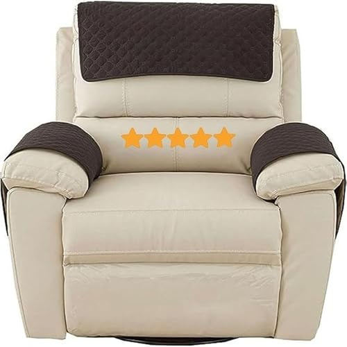 Sofa Armlehnenbezüge，Couch Kopfstützenbezug，Armlehnenschoner，für Armkappen Schonbezüge Sessel Relaxsessel Sofa Armbezug Kopfstützenschutz Sitzbezug Wasserfest Rutschfeste Mit Taschen Modern ( Color :