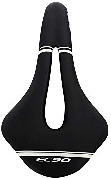 QTANZIQI Fahrradsitz, Fahrradsattel, Fahrradsitz Sattel MTB Rennrad Sättel Mountainbike Rennsattel PU Atmungsaktives weiches Sitzkissen Schwarz Rot Weiß, Füllstoff, Advanced EVO, Schwarz Silk